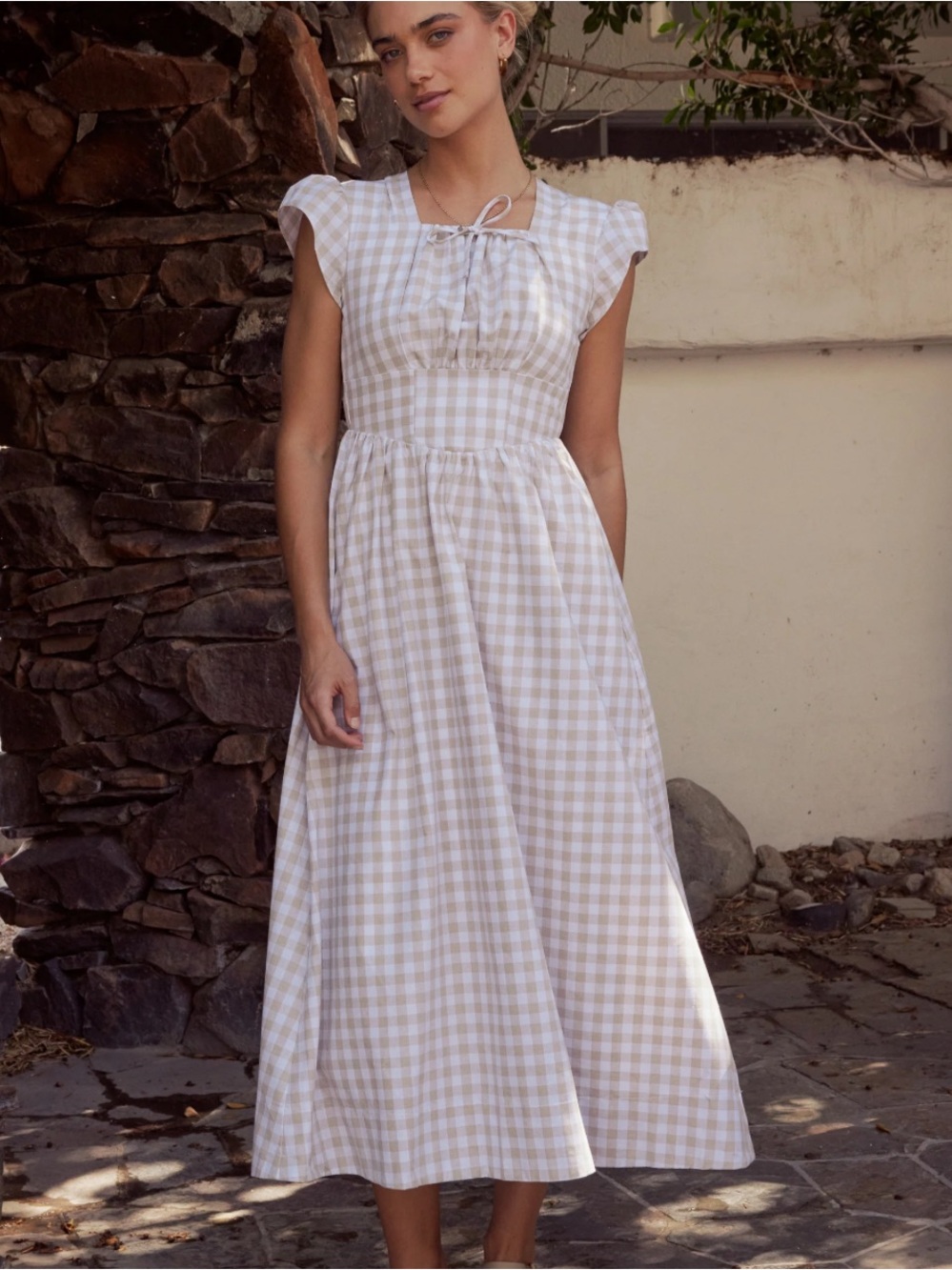 NWOT Bohme Amani Plaid Maxi Dress